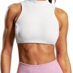 Womens Sports Bra High Neck Removable Pads Backless Design-0