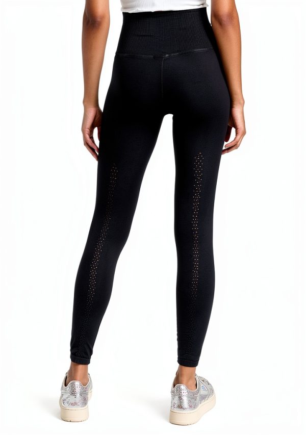 Women's Leggings Mid-Weight Compression Jersey Washed Black-2