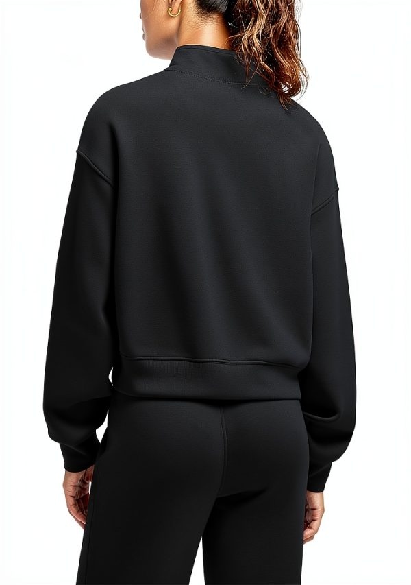 Smoofit Womens Half Zip Sweatshirt Soft Stretch Casual-2
