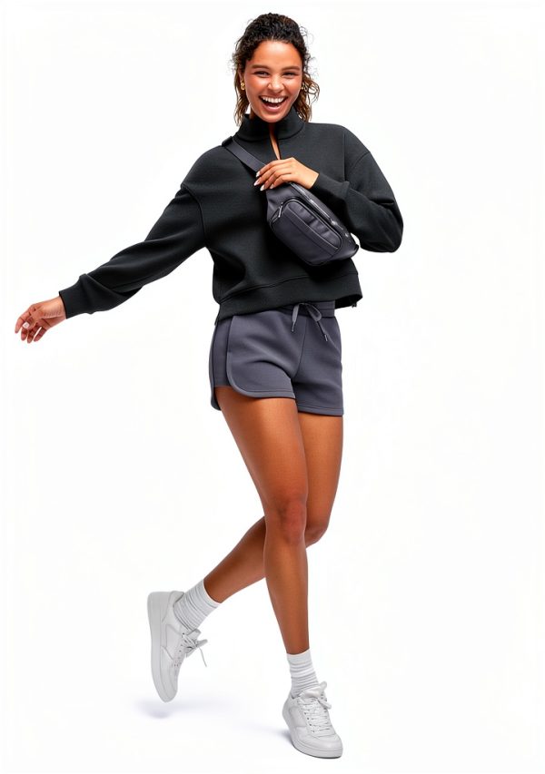 Smoofit Womens Half Zip Sweatshirt Soft Stretch Casual-6