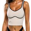 Seamed Underbust Crop Top Women Sports Bra Nylon Spandex-3