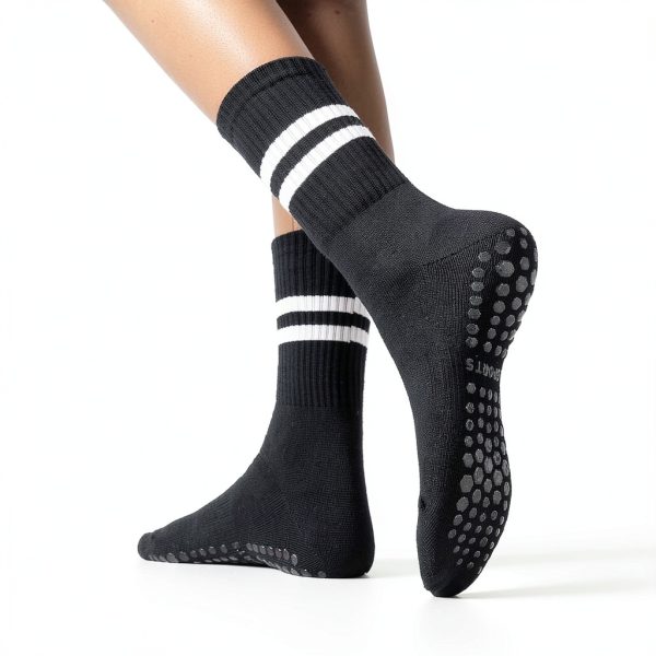 Non Slip Yoga Socks Women Grip Cotton Athletic Socks-5