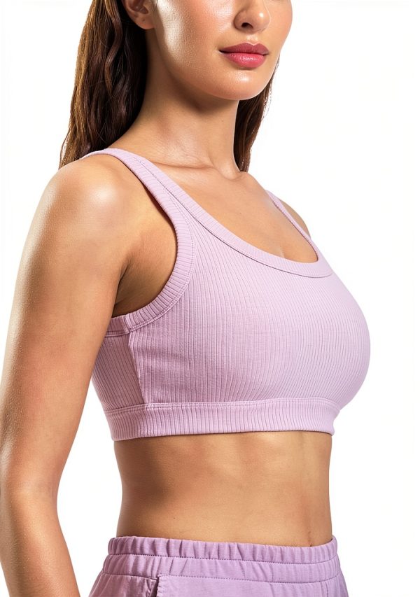 H208 Womens Sports Bra Lyocell Ribbed Medium Support-3