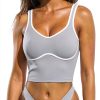 Seamed Underbust Crop Top Womens Sports Bra Nylon Spandex-3