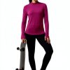 Womens Thermal Underwear Tops Fleece Mock Turtleneck Long-2