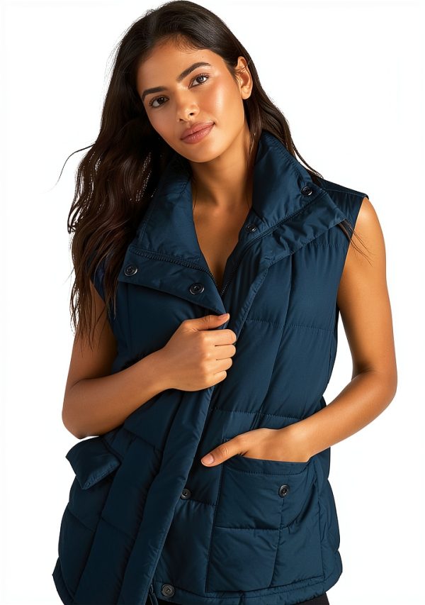 Blue Gem Womens Activewear Vest Zip Front Pockets-0