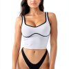 Seamed Underbust Crop Top Women Sports Bra Nylon Spandex-6