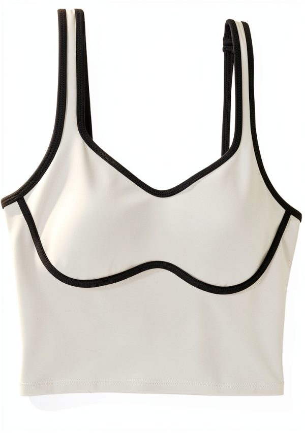 Seamed Underbust Crop Top Women Sports Bra Nylon Spandex-4