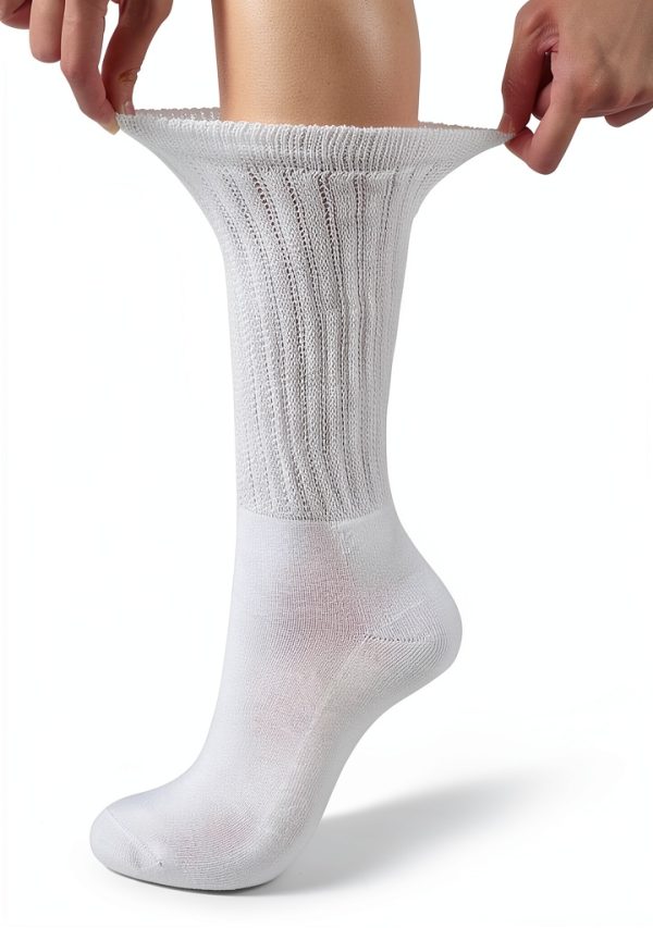 Women Slouchy Socks Polyester Spandex Stretch Calf Crew-3