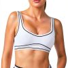 Square Neck Sports Bra Built in Pads Womens Workout Top-2