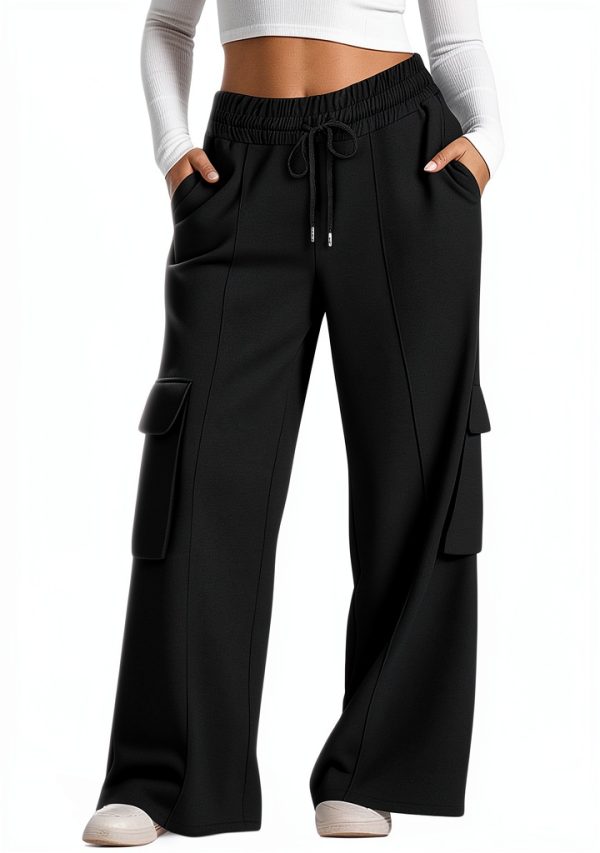 GOHRSHA Womens Cargo Sweatpants High Waist Wide Leg-0